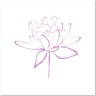 Lavender Lotus Calligraphy Posters and Art